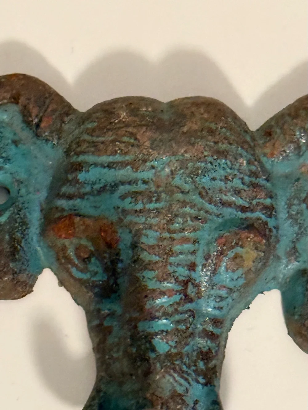 Turquoise Patina Elephant Cast Iron Wall Hook - Decorative Home Wall Decor